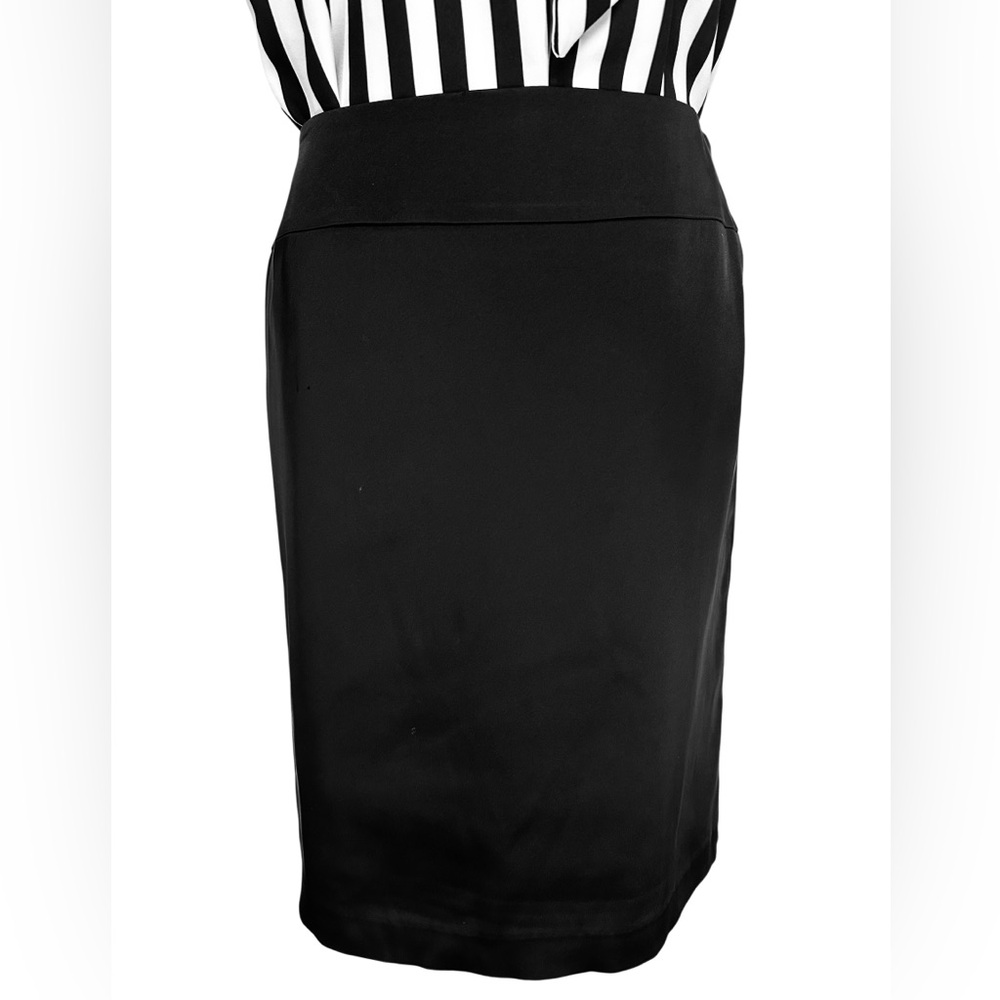 ANTONIO MELANI / Black Satin Style Pencil Skirt / Size 4 / Goth Emo Office